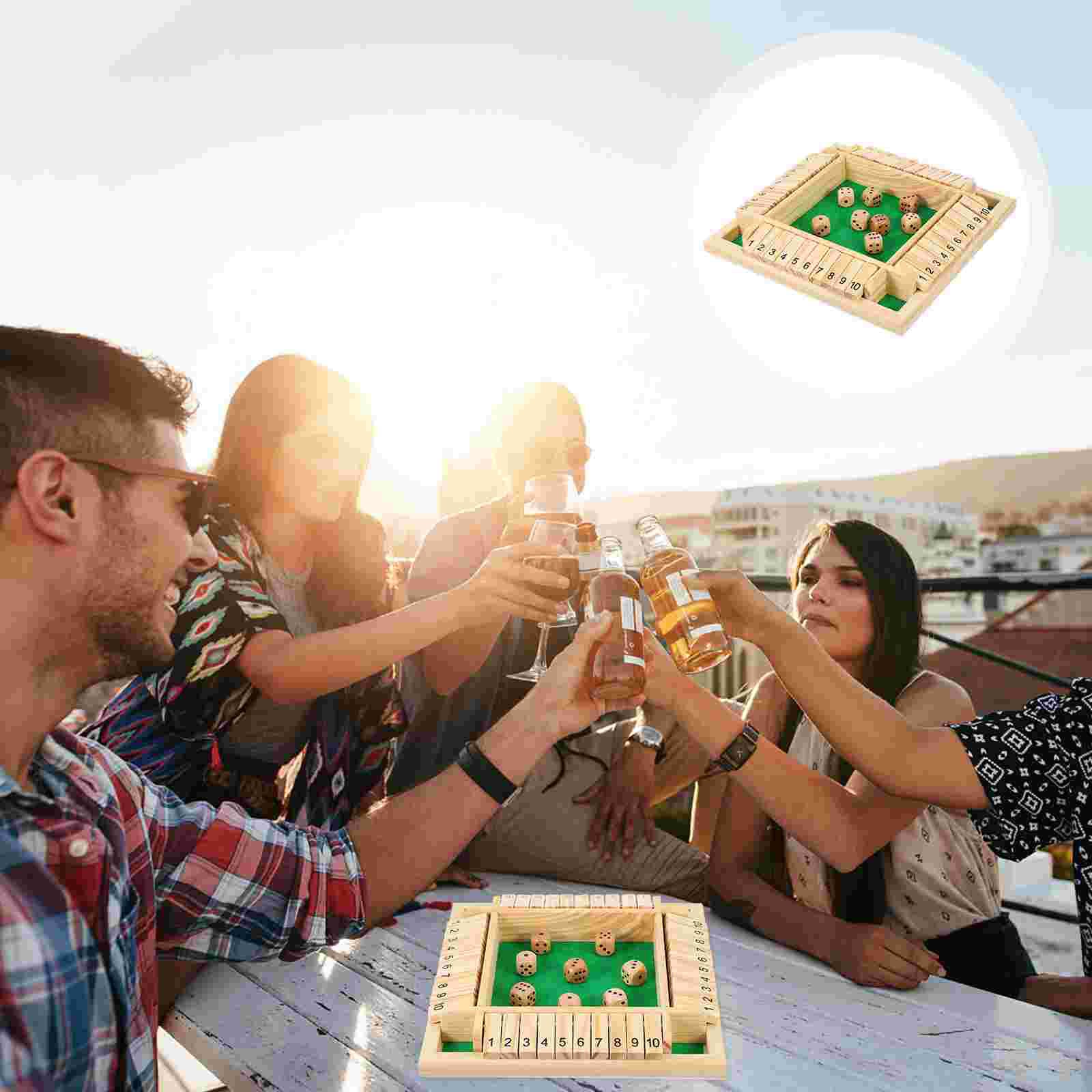 1 Set Shut The Box Game Party Safe Fine Novel Gathering Prop 4 Player Drinking Game: Green