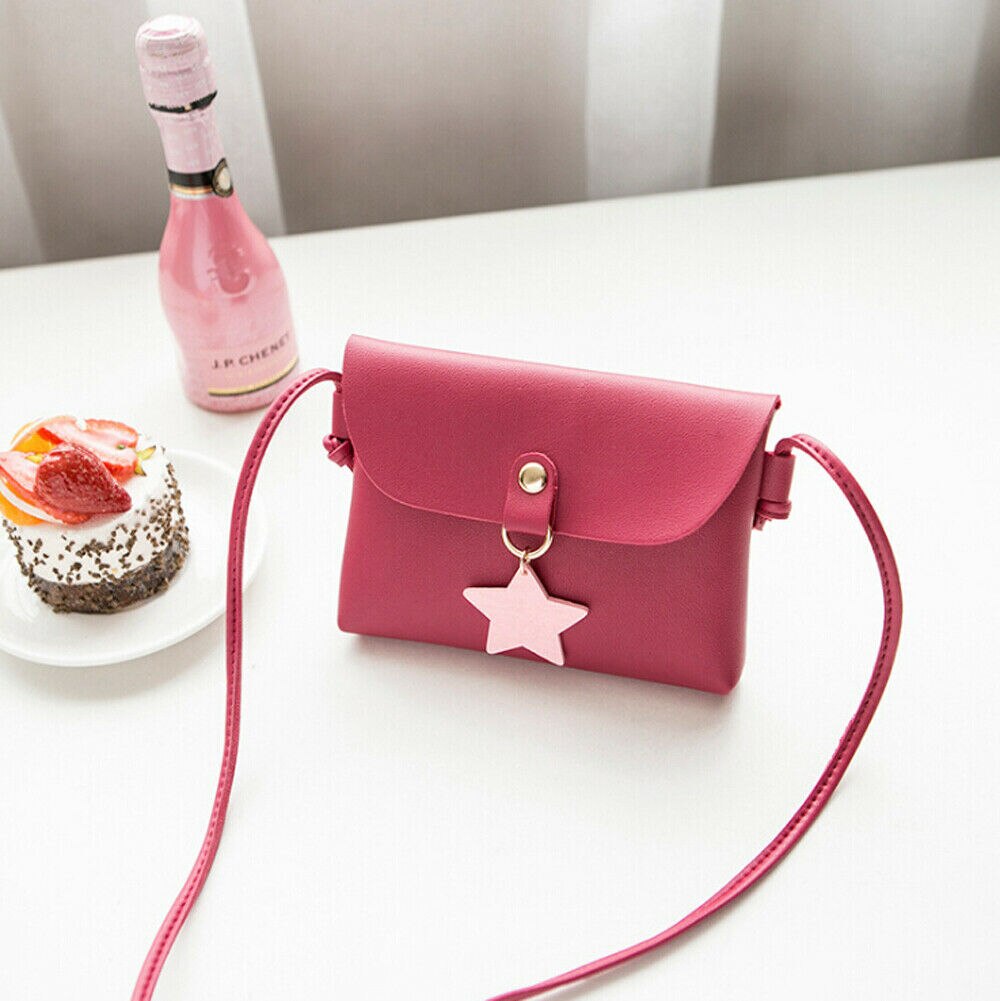 Kvinnor barn all-match nyckelmynt pursepu läder mini crossbody väska axelväskor handväska härlig