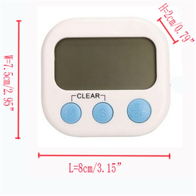 LINSBAYWU Magnetic LCD Digital Kitchen Countdown Timer Alarm with Stand White Kitchen Timer Practical Cooking Timer Alarm Clock