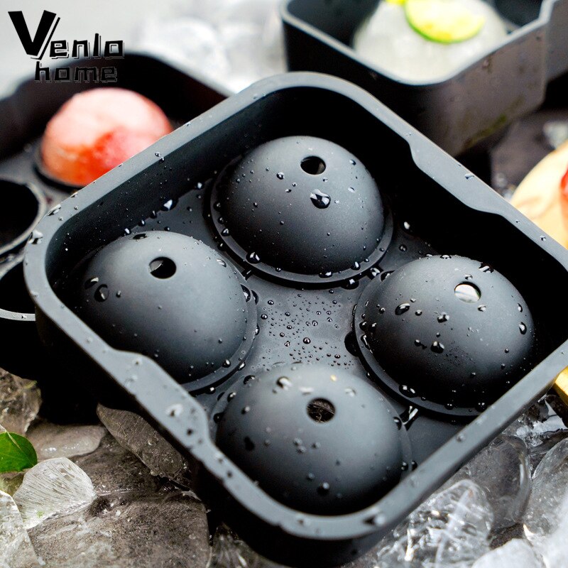 2/4/6 kulki Whisky kostkarka robić lodu forma w kształcie kuli silikonowa duża kula wielokrotnego użytku foremka na kostki lodu wysokiej jakości formy lodu narzędzie kuchenne robić baru