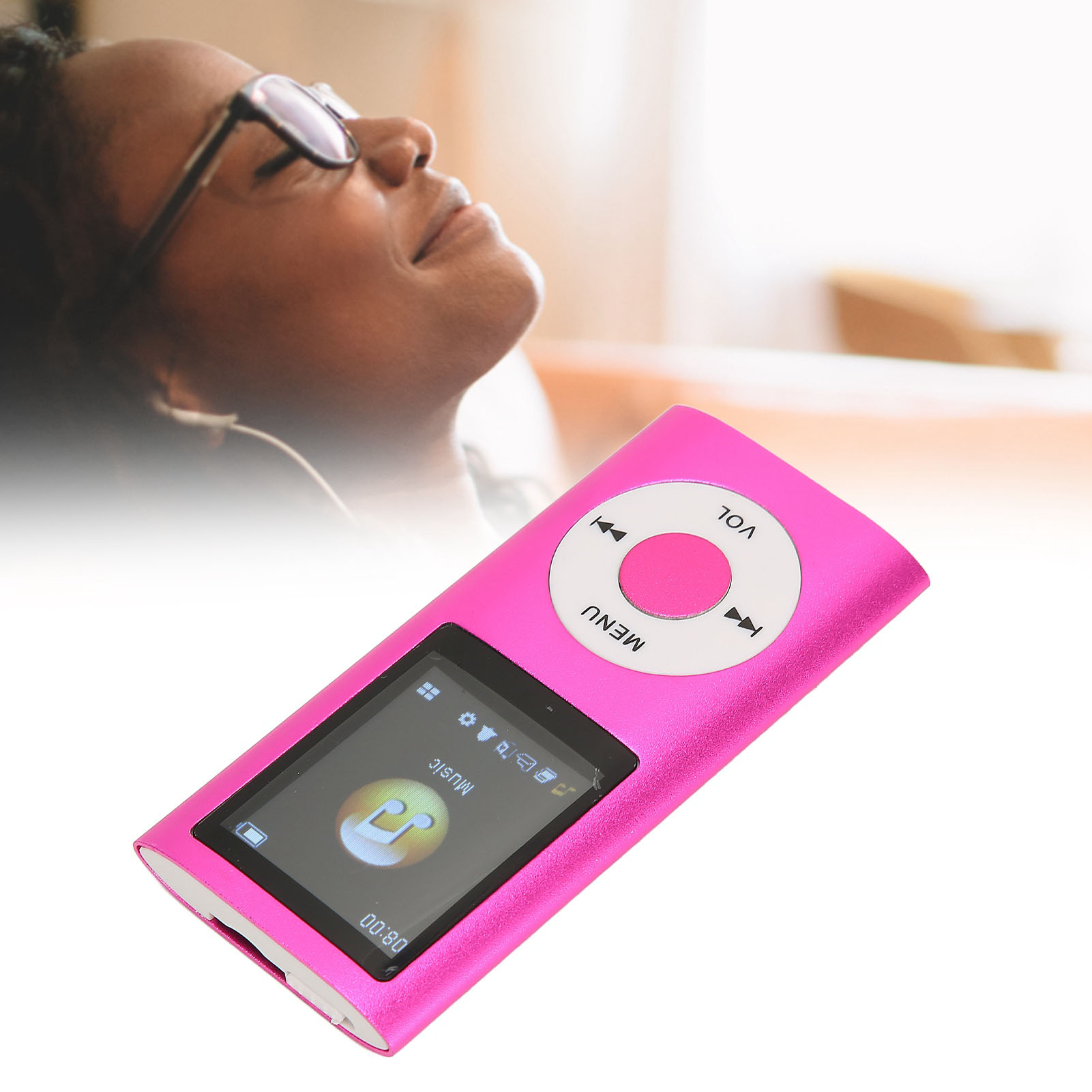 1,8-Zoll-Player unterstützt Speicherkarte, ultradünner LCD-MP3-Player mit Bluetooth für Schüler, die laufen, gehen, MP3-Player, LCD-Player