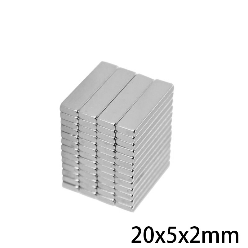 20 ~ 300 stk 20 x 5 x 2 mm blok super stærke magnetiske magneter 20mm*5mm*2mm permanent neodym rektangulær magnet 20*5*2 mm 20 x 5 x 2mm