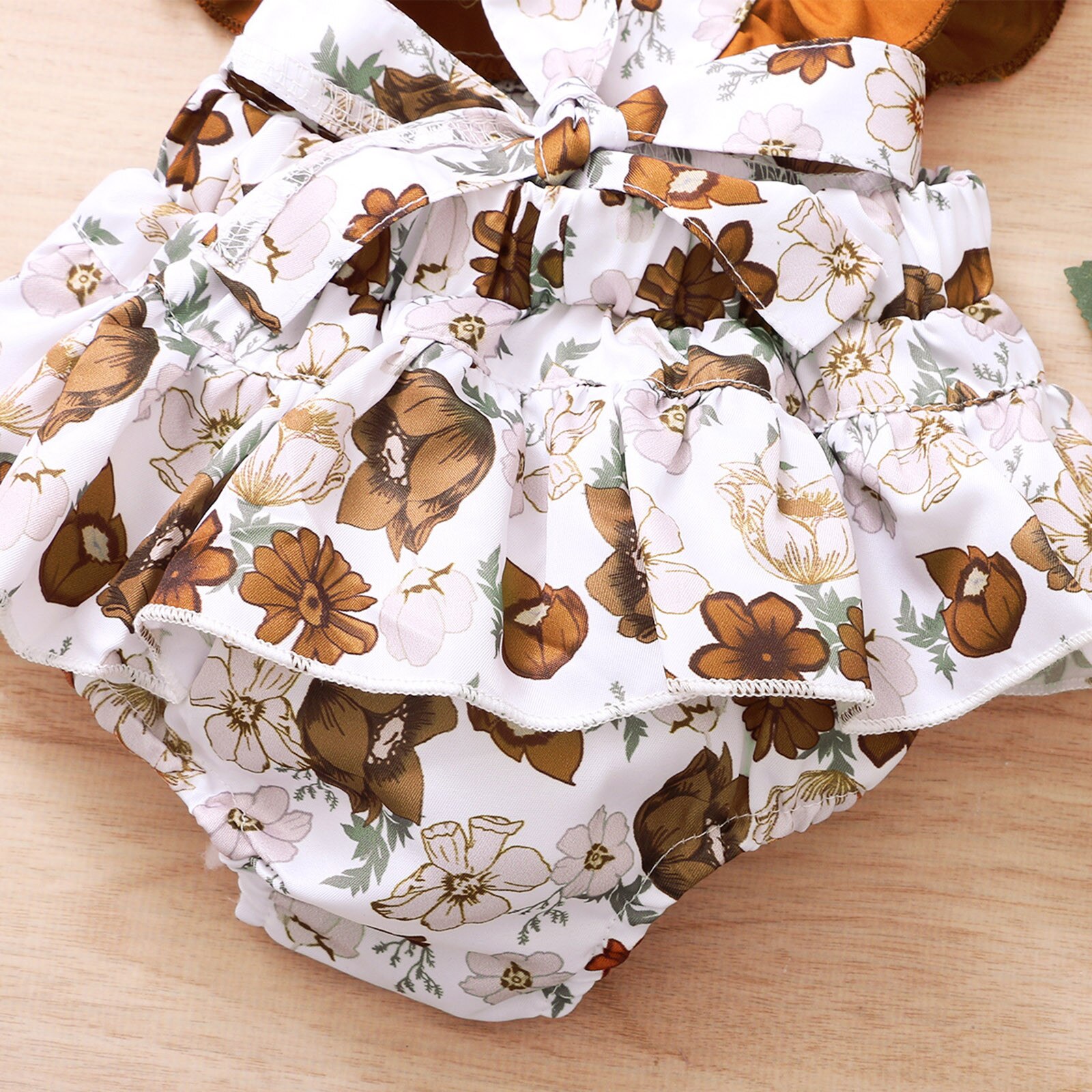 Vêtements pour bébés filles, -né, body à volants, imprimé Floral, vêtements pour enfants, combinaison mignonne, ensembles tête,