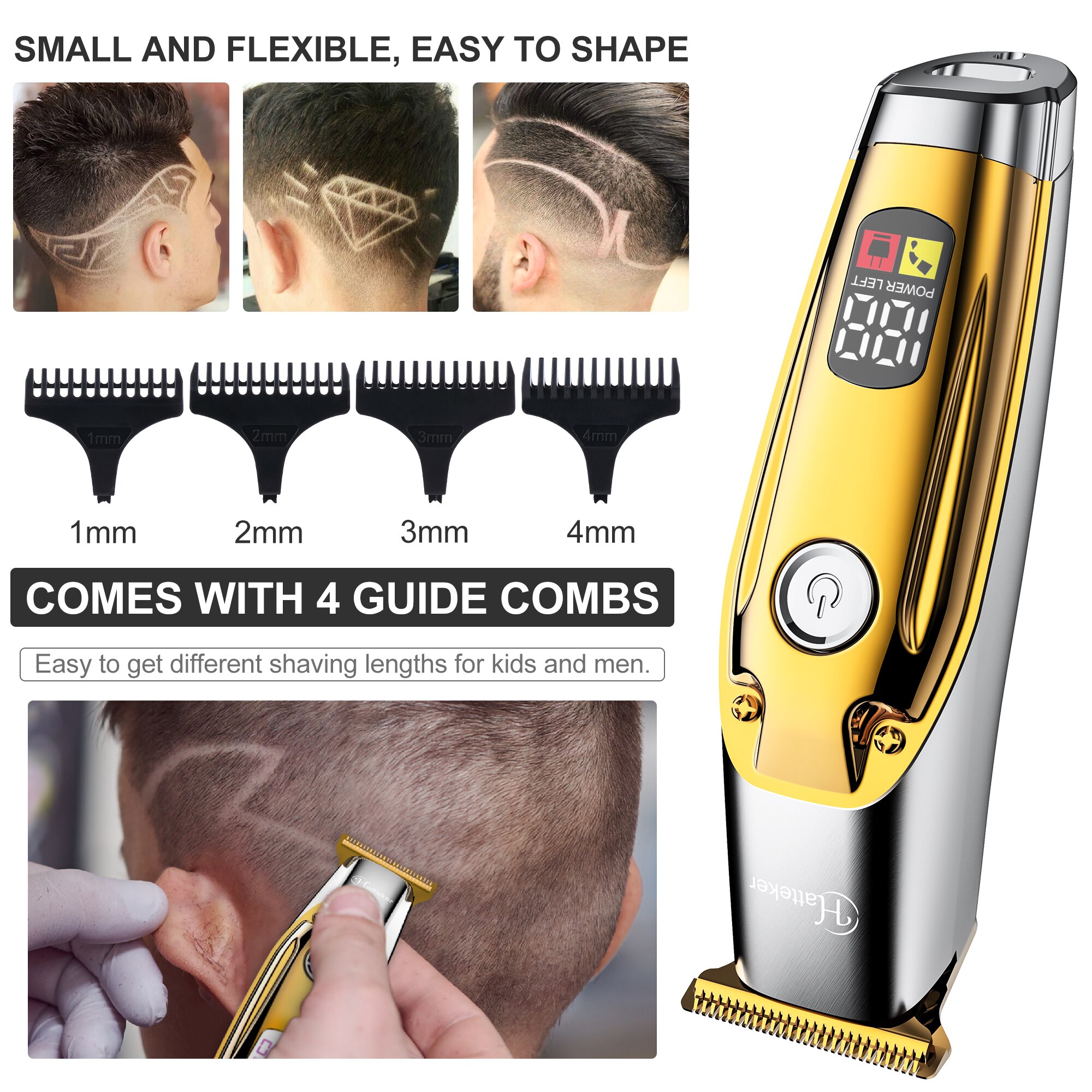 Hatteker Tondeuse Voor Man Professionele Draadloze Brood Trimmer Elektrische Thuis Haar Cutter Gommer Kit Voor Baber
