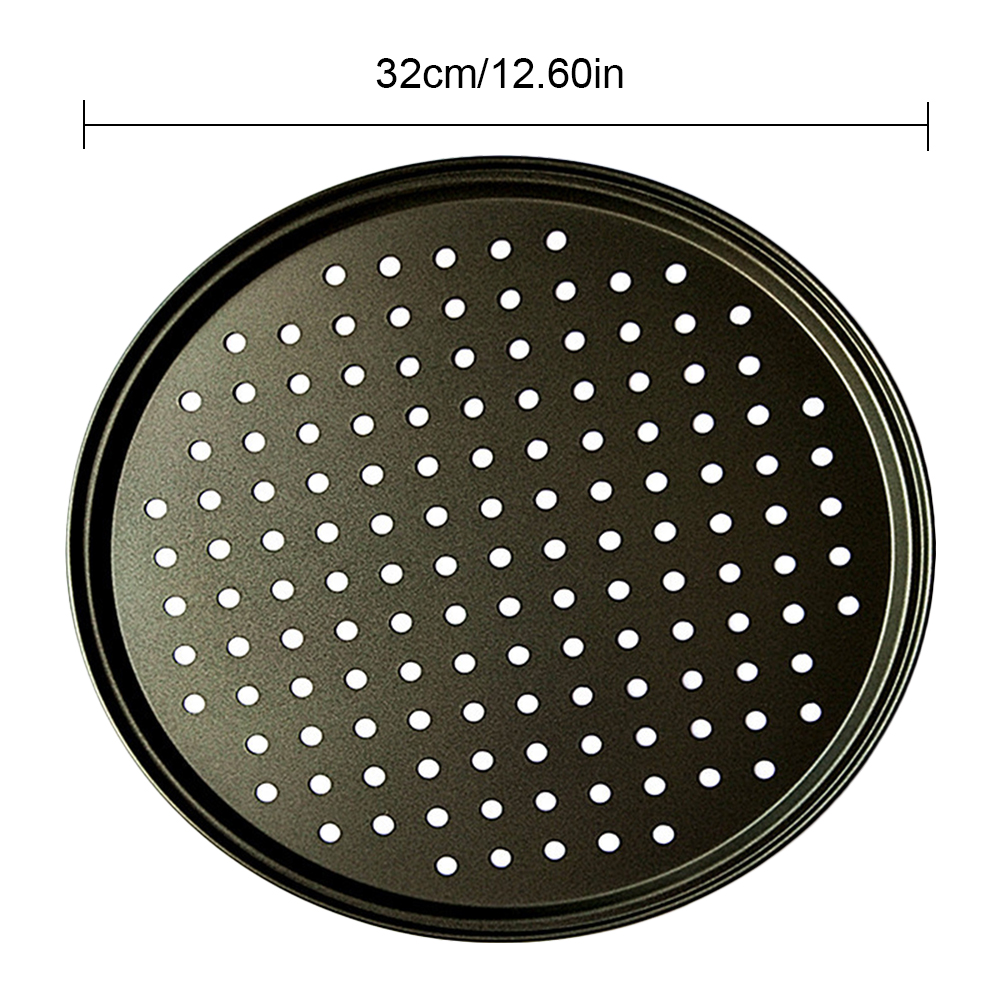 26/28/32cm Carbon Steel Non-stick Pizza Stones Pizza Pan Pizza Baking Pan Tray Mesh Tray Plate Dishes Bakeware Baking Tools