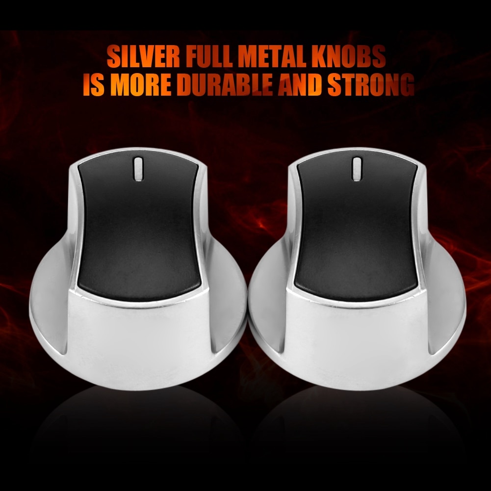 2pcs Universal Gas Stove Cooker Part Control Knobs Replacement Metal Switch For Gas Stove Cooking Tool