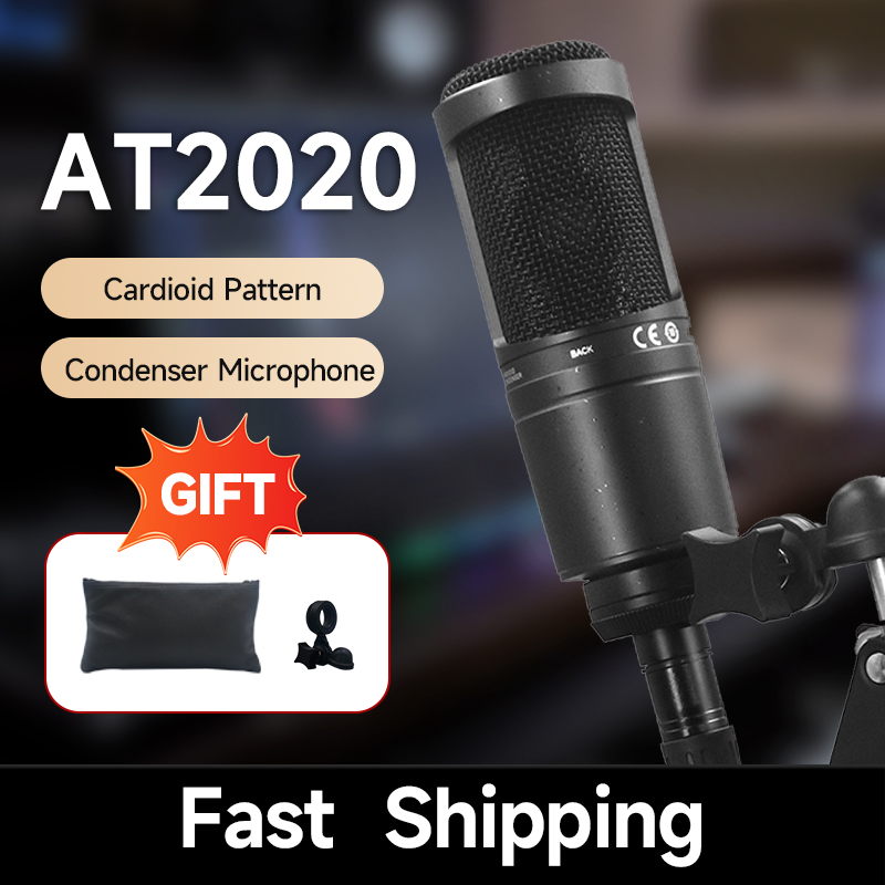 Audio-Technica AT2020 Microfone Condensador XLR Plug Microfone de Gravação Profissional Rede de Computador Móvel K-song Condensador