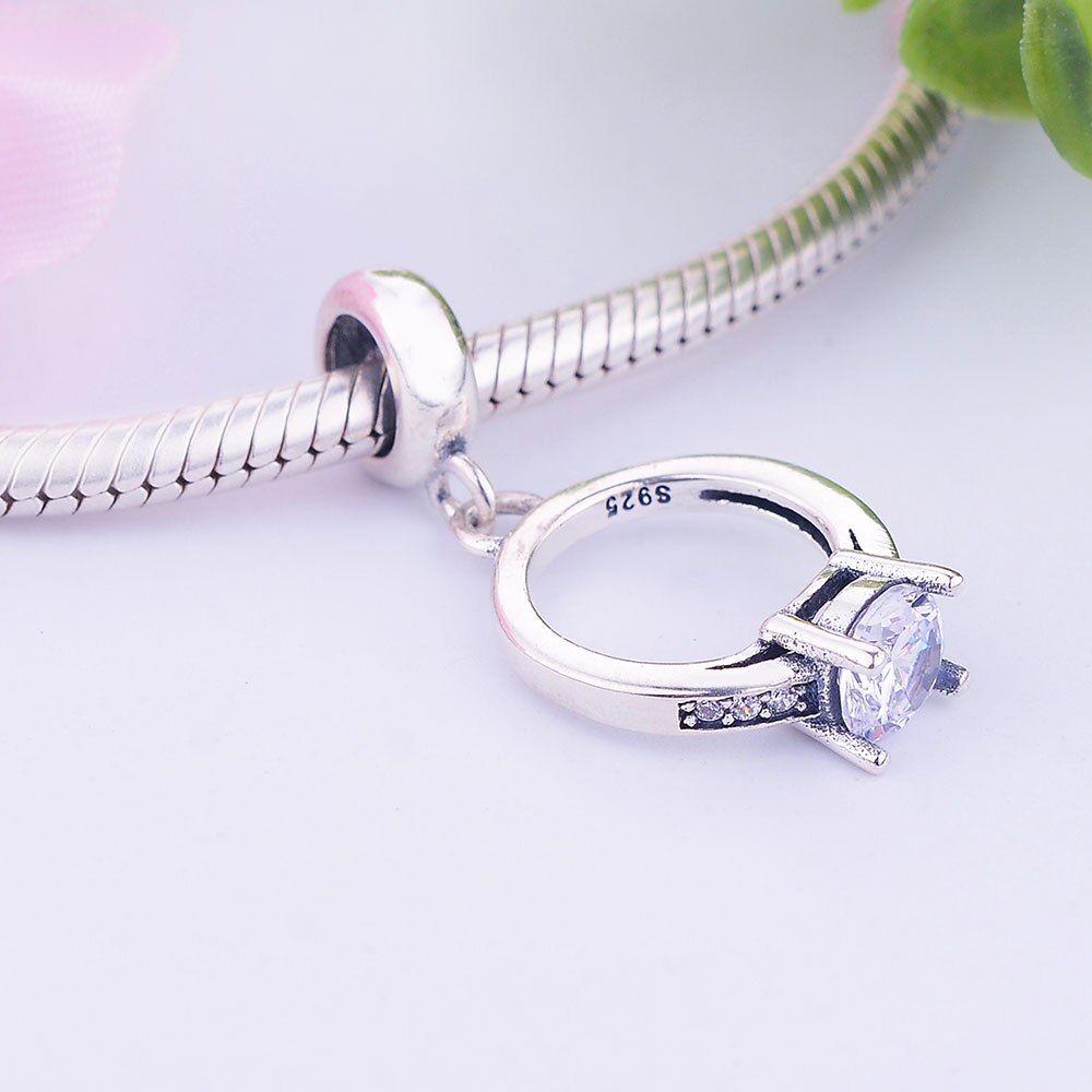 Berloque 925 Sterling Zilveren Shining Ring Vorm Kralen Voor Sieraden Fit Originele Bedels Armbanden Maken Accessoires