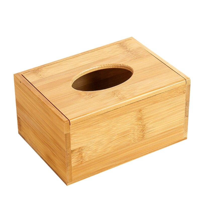 Bamboe Tissue Box Holder Opslag Papier Doos Tissue Box Cover Auto Hout Servetten Hol