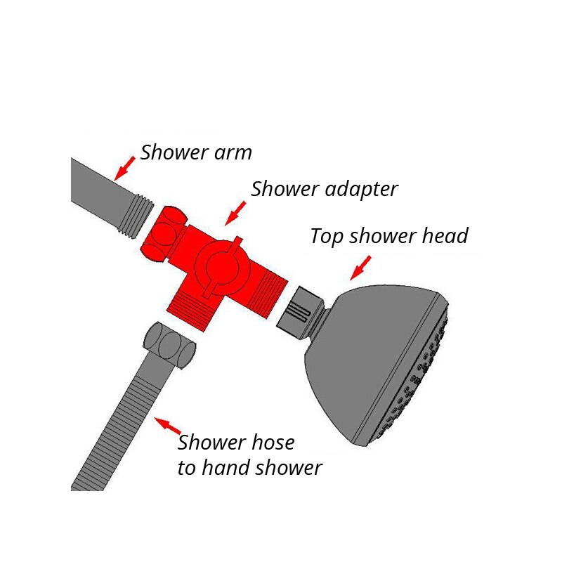 Bathroom Accessories Parts 3 Way Adjustable Hand Shower Diverter Valve T-adapter Tank Connector Diverter Angle Valve 1/2 inch