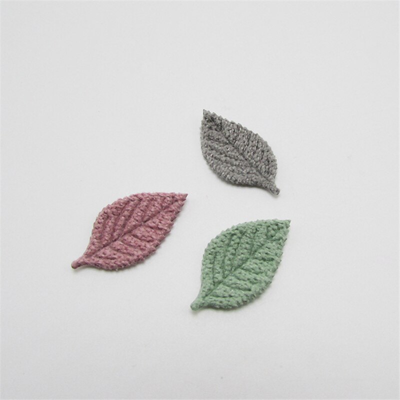 Apliques de hojas de tela de ganchillo, accesorios para el cabello, adornos, materiales de decoración, 20-200 piezas