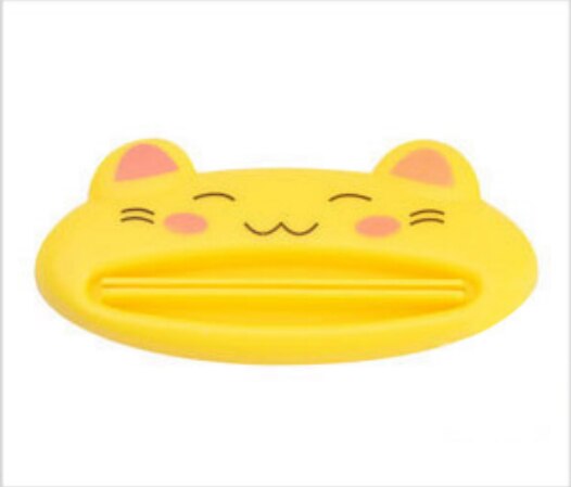 Practical Animal Easy Toothpaste Dispenser Plastic Tooth Paste Tube Squeezer Useful Toothpaste Rolling Holder for Home Bathroom: YELLOW