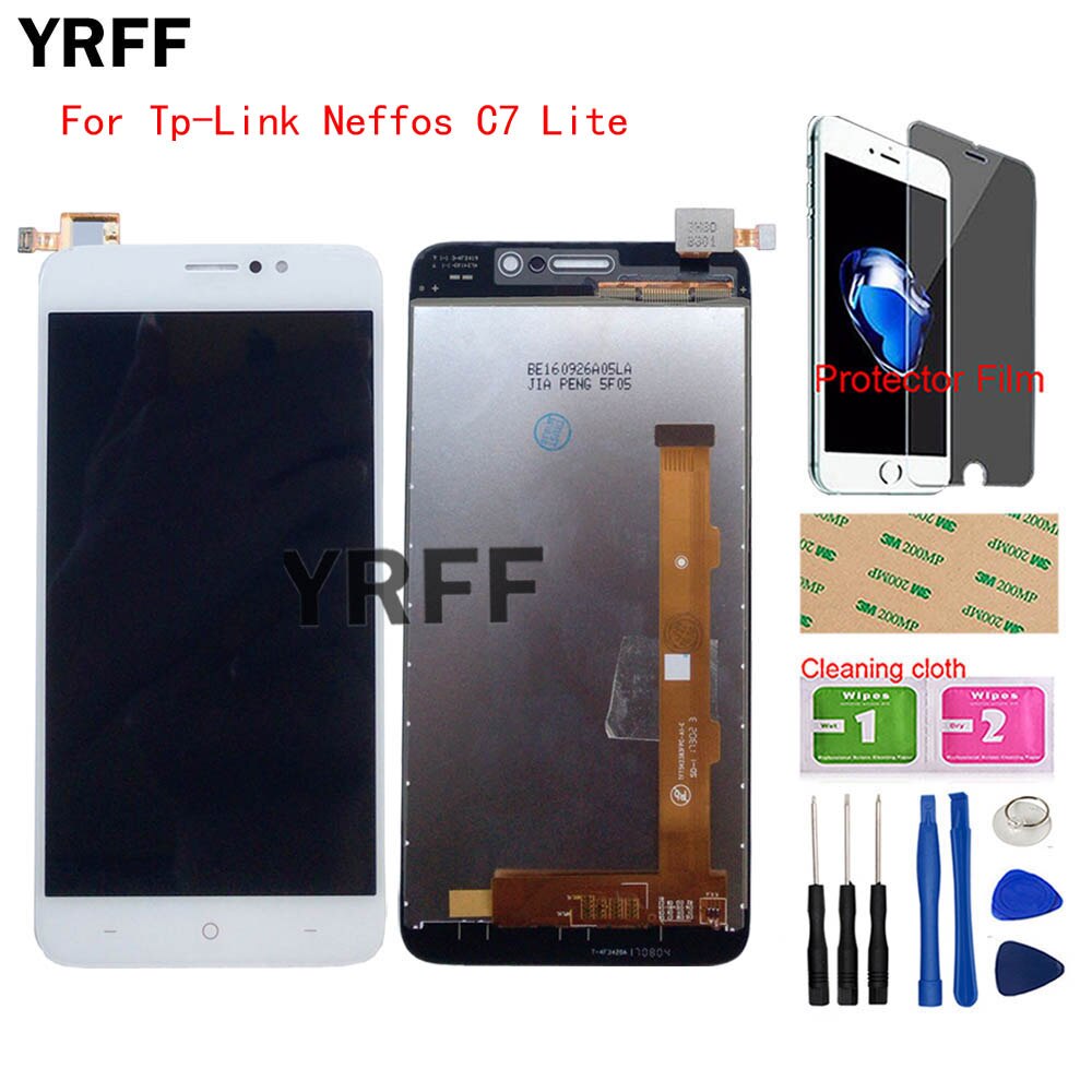 LCD Anzeige berühren Bildschirm Für TP-Verknüpfung Neffos C7 Lite LCD Anzeige-Tafel-Digitizer berühren Bildschirm Objektiv Sensor Werkzeuge schutz Film