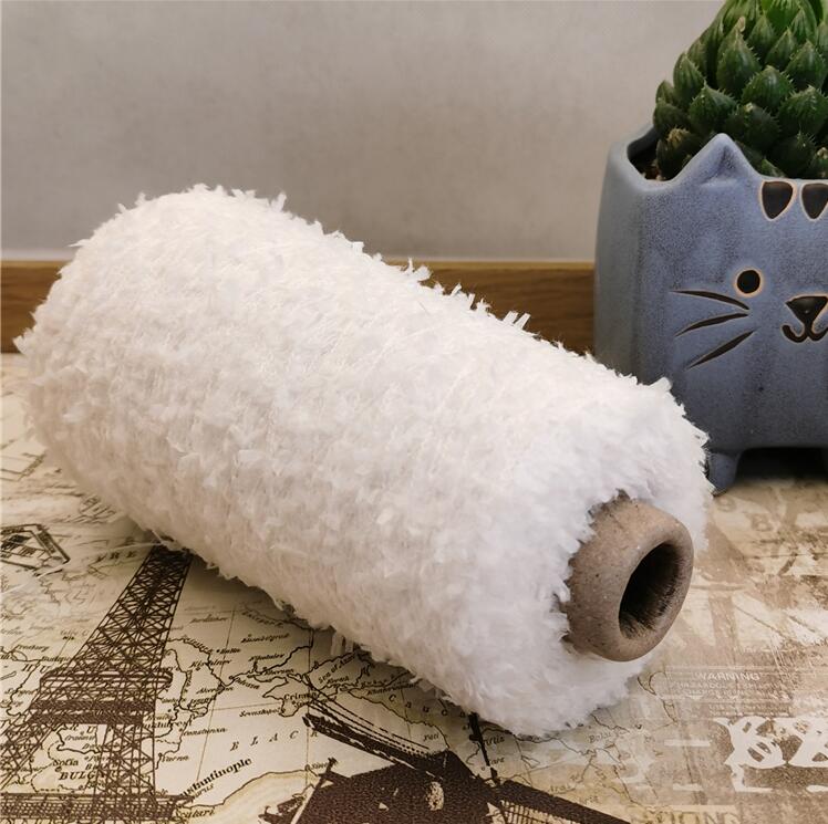 200g/Lot Fancy butterfly Yarn for Knitting Feather Crochet Yarn For Crocheting thread to knitted patchwork fabric Line handmake: white