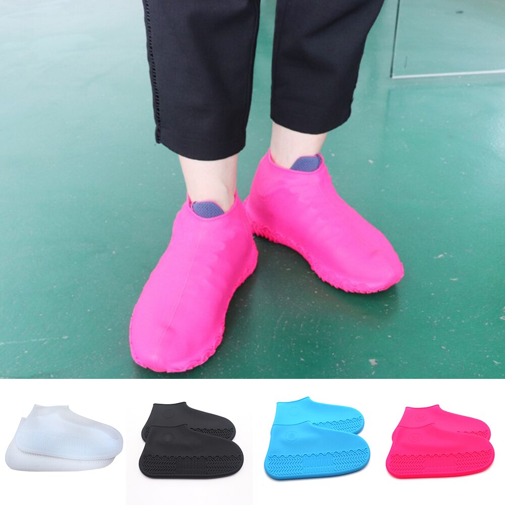Silicone imperméable chaussures couvre cyclisme pluie réutilisable couvre-chaussures Silicone Latex élastique chaussure couverture chaussures organisateurs beignet