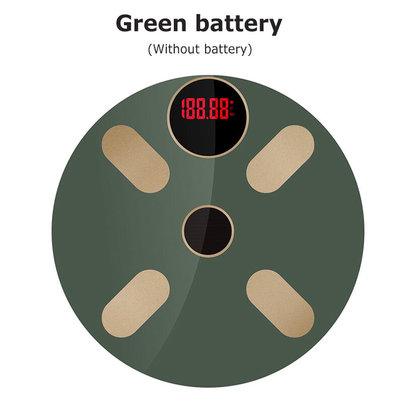 Bluetooth Scales Floor Body Weight Bathroom Scale Smart LED Display Digital Scale Body Weight Body Fat Water Muscle Mass BMI: Green