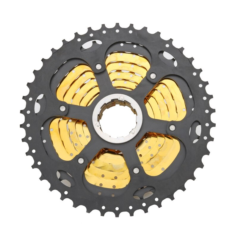Neue bolany 9 10 geschwindigkeit kassette MTB 9V 10V 11-42T mountainbike freilauf Breite Verhältnis ultraleicht 485g fahrrad schwungrad Schwarz-gold
