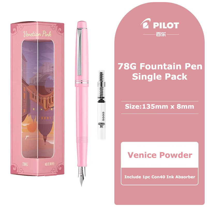Pilot 78G plumas estilográficas de suministros de papelería, punta suave escritura sin esfuerzo, pluma de práctica de caligrafía para estudiantes: Negro / efectivo