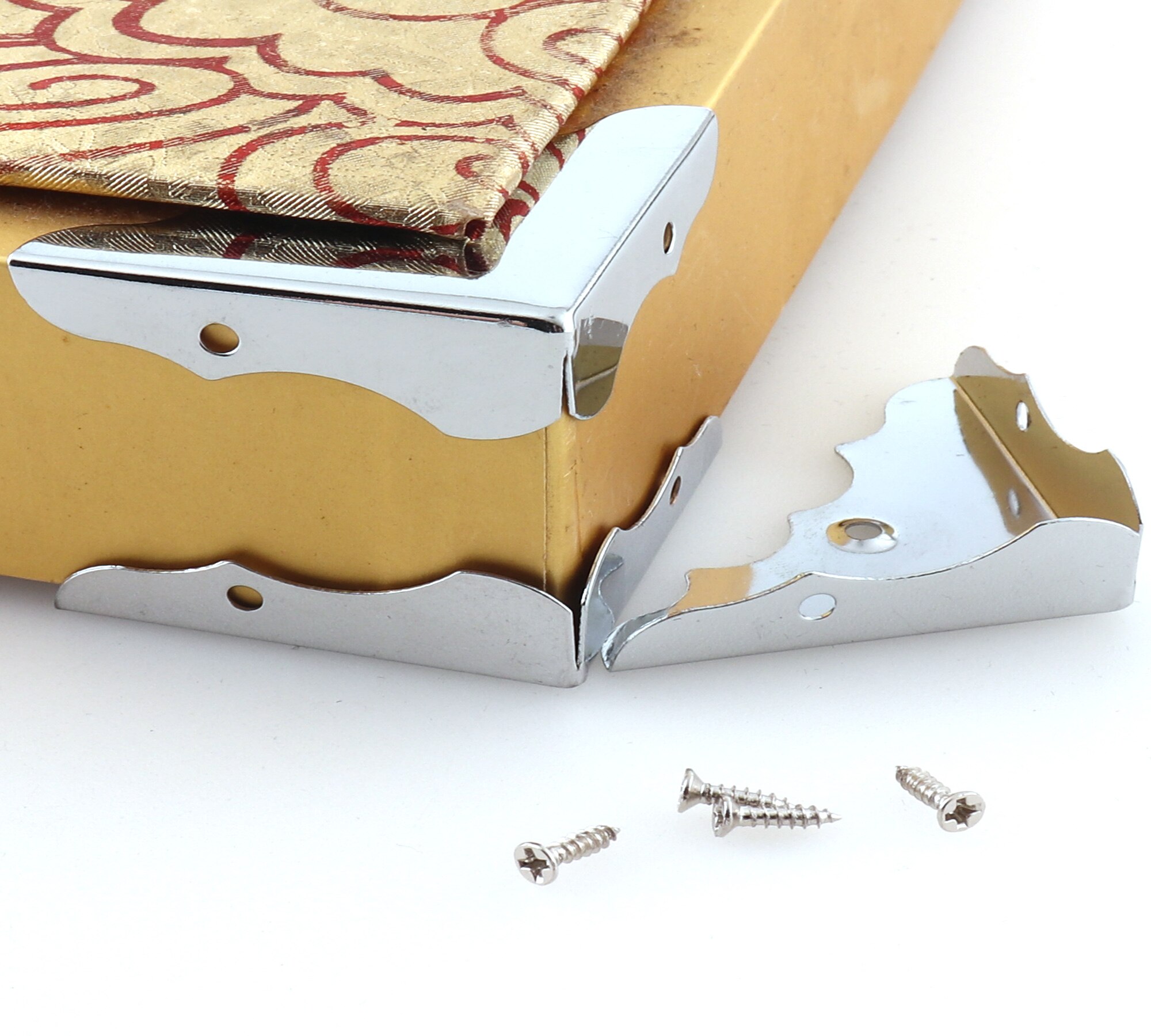 Esquinas de protección de Metal para libros, Clip de esquina de encuadernación, carpetas de decoración de esquinas de Metal plateado, puntas protectoras de Metal para caja, 20 Uds.