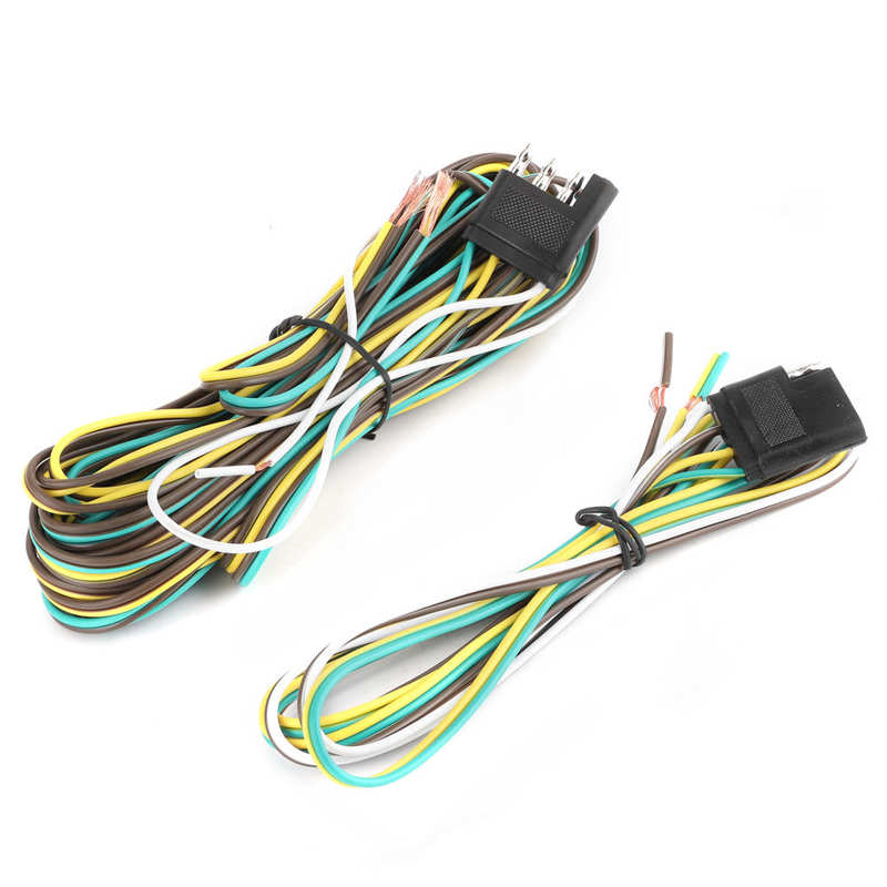 Trailer Wiring Harness Extension Kit 25FT 6.7+1.2m 4 Wire 4-Flat 4 Pin with Male Female Plug Trailer Wiring Harness Kit
