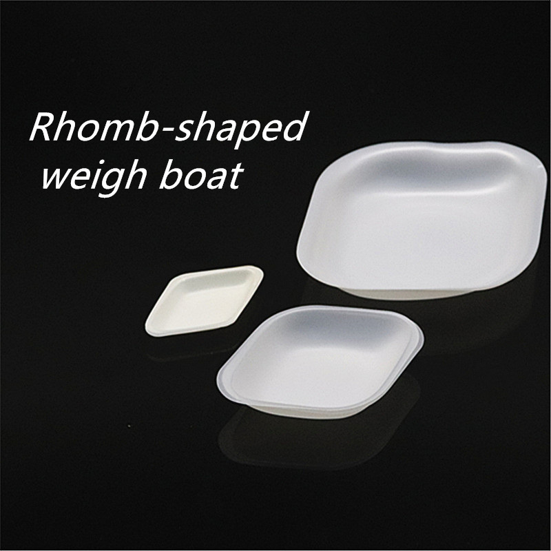 250 Pcs Plastic Weighing Dish Sample Tray Rhomb-shaped Disposable Laboratory Equipment Storage Trays Surface Plate Plates