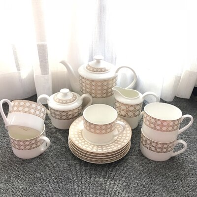 Tasse à café en rotin doré, à carreaux, en céramique, thé, noir, vaisselle, Animal, de mariage et de pendaison de crémaillère