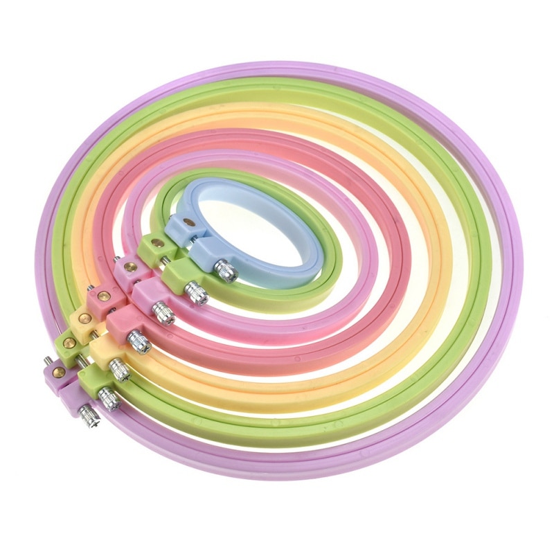 Marco de plástico especial para bordado, con colores aleatorios, accesorios de costura a mano, aro bordado, anillo de Marco bordado