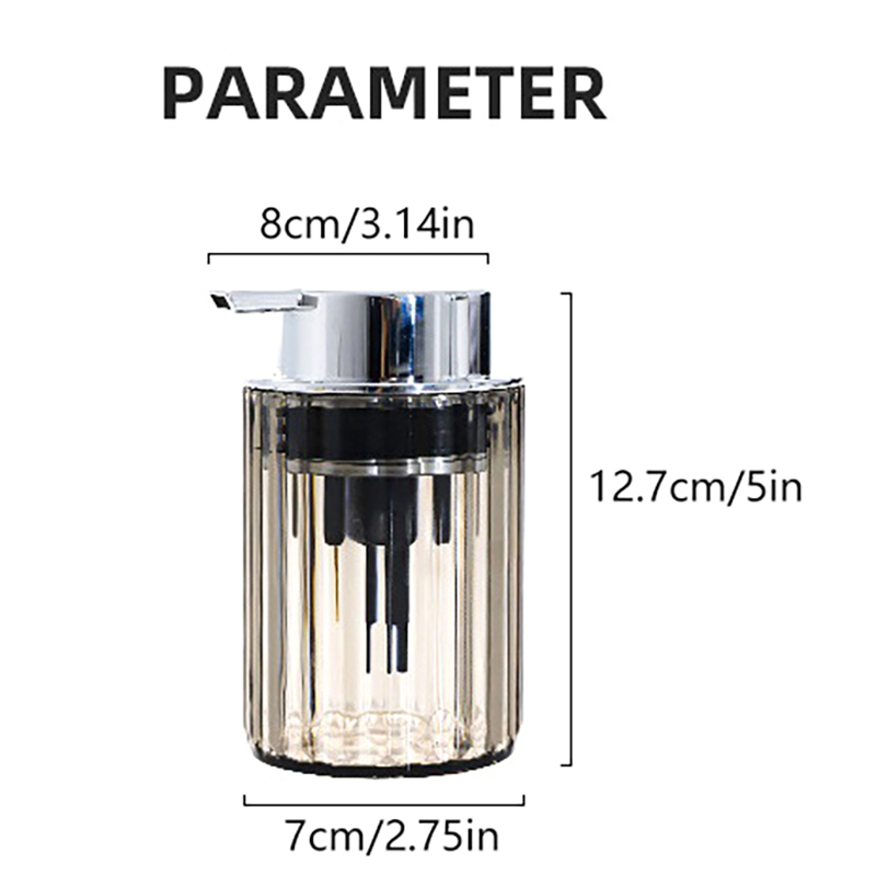 Käsien vaahtoava saippua-annostelija kylpyhuoneeseen nestemäinen saippuamousse-pullo, täytettävä keittiön painettava astianpesuainesäiliö