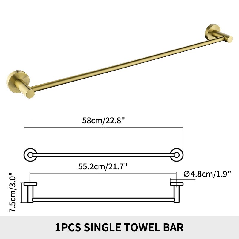 Badkameraccessoires Handdoekenrek Plank Papierhouder Roestvrij staal Toiletborstelhouder Handdoekring Robe Hook Hanger Chroom: Donkergrijs