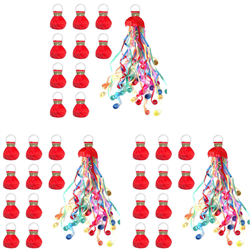 A69e30pack serpentinas Popper, serpentinas para lanzar a mano, confeti sin desorden, galleta de papel mágica para celebración, propuesta de cumpleaños
