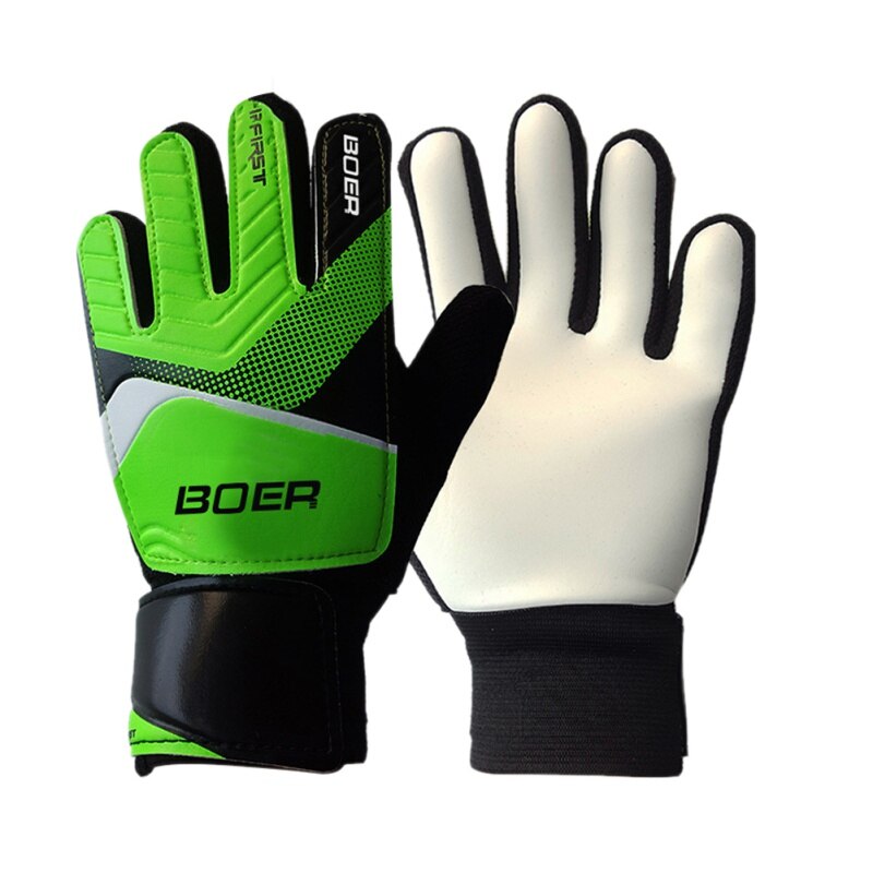 1 paar Verdicken Nicht-Unterhose Gummi FußBall Torwart Handschuhe Torwart FußBall Finger Knochen Schutz Schutz Handschuhe Begginers Getriebe: Grün / L