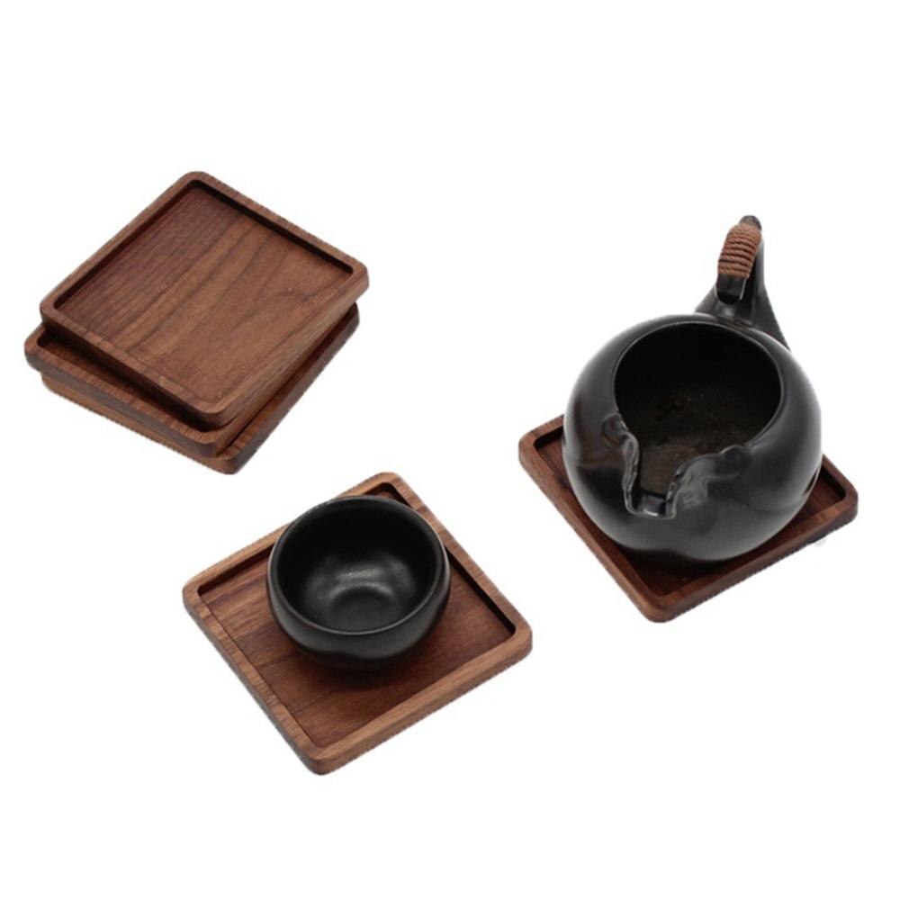 Round/Square Walnut Wood Coasters Placemats Decor Square Round Heat Resistant Drink Mat Home Table Tea Coffee Cup Pad