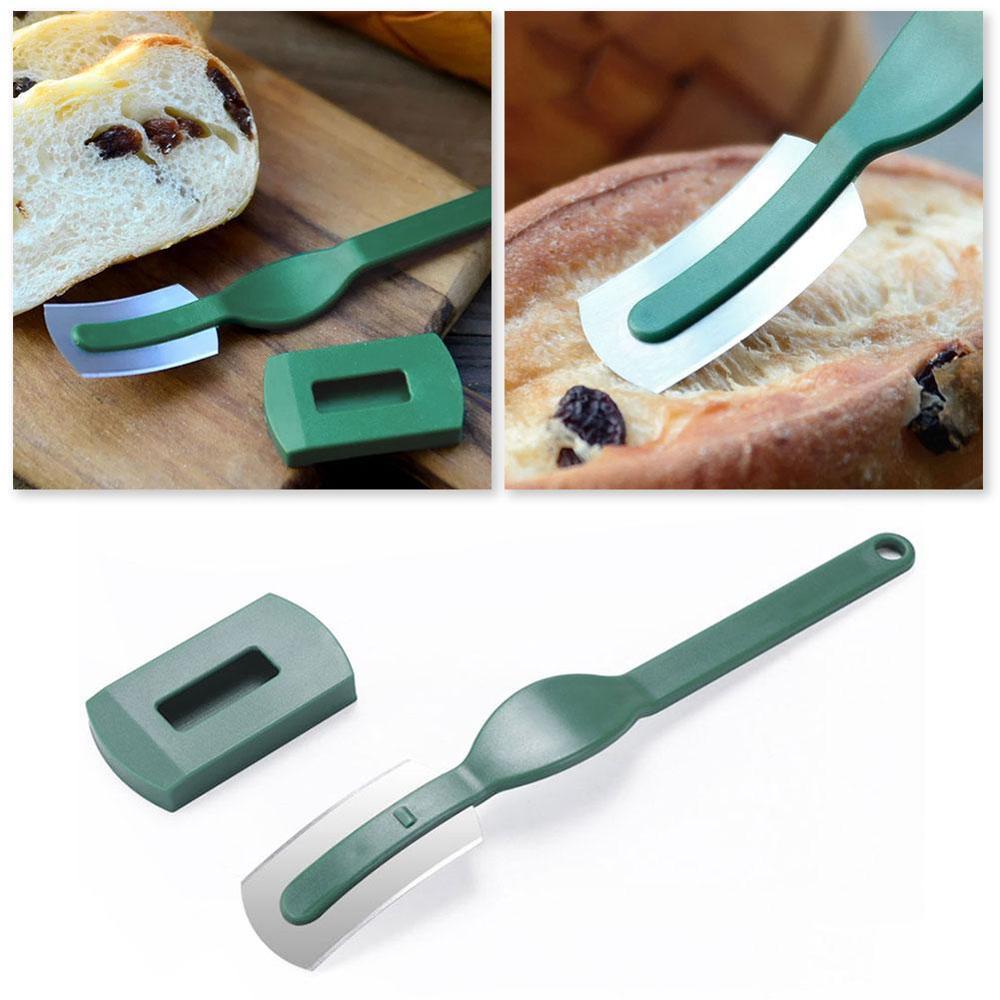 Brot Messer Stangenbrot Schneiden Französisch Lahm Gebogene Brot punkten Werkzeug Mit Cutter Cutter Feste Klinge Für Brot Teig L0Q7