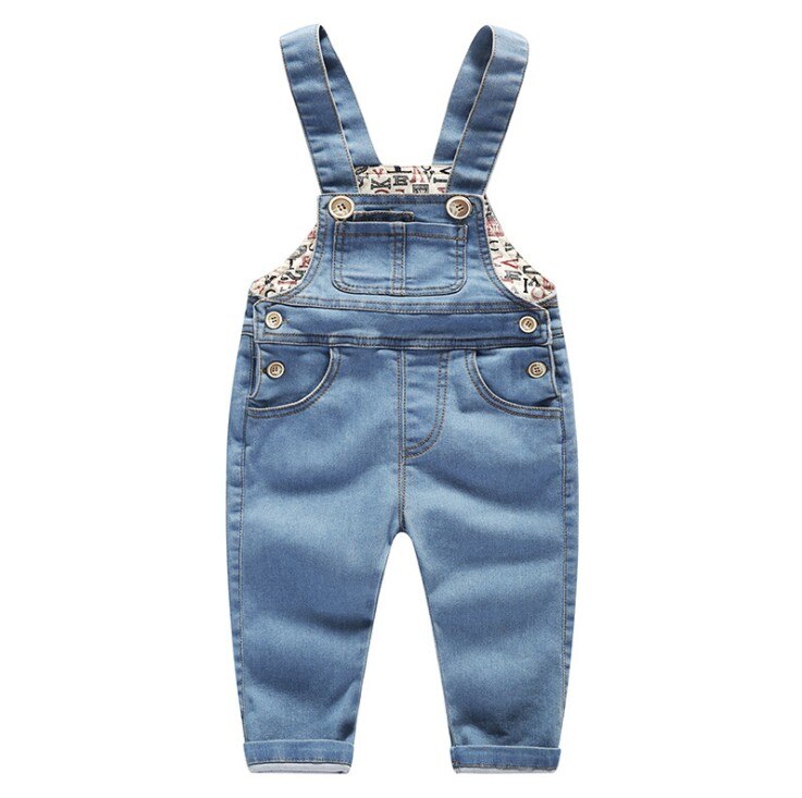 80-altura 100 centímetros novo 2019 primavera meninos meninas denim calça jeans crianças denim macacão de bebê menino geral calças de brim da menina