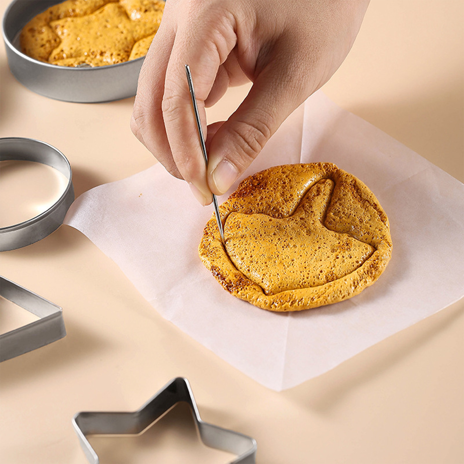 Dalgona Cookies Making mold Kit Stainless Steel Cookie Cutters Biscuit Molds for Making Desserts Puddings Jelly