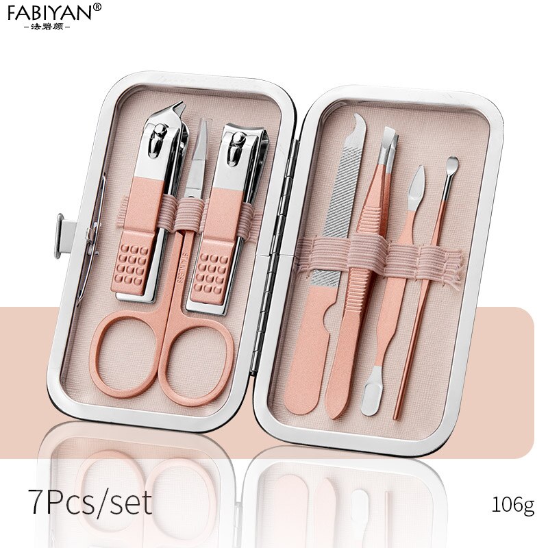 Juego de Herramientas de acero inoxidable para manicura y pedicura, cortauñas, tijeras, limpiador de cutículas, 10 en 1
