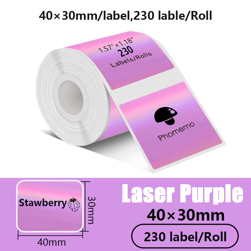 50x50mm/150Pcs Sticker Self-Adhesive Thermal Adhesive Label Roll Compatible for Phomemo M110 M220 M200 E210 P50 DETONG P1 WP9520: Lavender