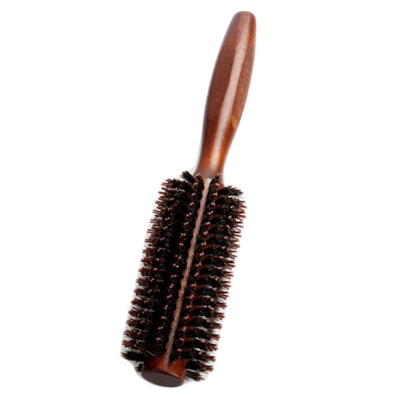 6 typer lige twill hår kam naturlig vildsvin børste rullende børste runde tønde blæser curling diy frisør styling værktøj: C
