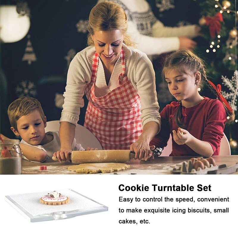 7 Clear Cookie Decorating Draaitafel met Antislip Mat, San Sop Acryl Bearing Base met Vierkante Clear Top, Icing uw koekjes & cupcakes gemakkelijker 7 Clear Cookie Decorating Draaitafel met Antislip Mat, San Sop Acryl Bearing Base met Vierkante Clear Top, Icing uw koekjes & cupcakes gemakkelijker