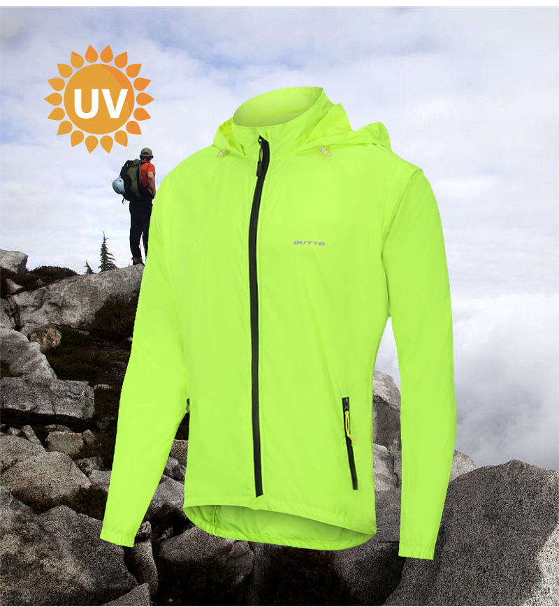 Outto Convertible Windproof Cycling Jacket Reflective Windbreaker Men's Bike Removable Sleeves UV Protection Fishing Clothing