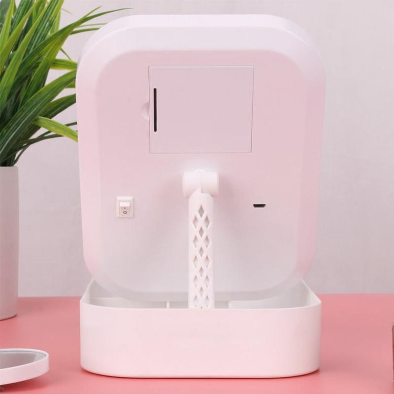 Multifunctional Makeup Mirror with Case Storage Led Makeup Mirror Portable Folding Mirror Desktop Single-Sided Mirror