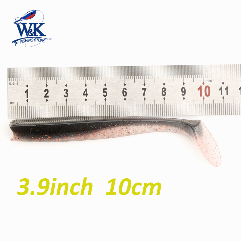Cebo blando de 5 piezas y 10cm para pesca de agua dulce, señuelo de cola de paleta grande para Lucio, Zander, Anguila, Swimbait, señuelo suave colorido