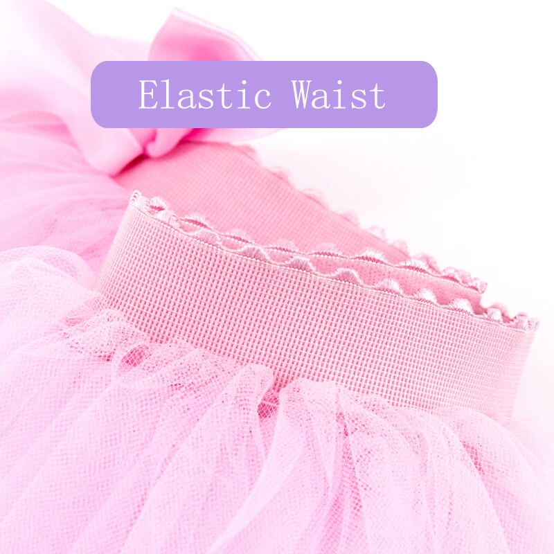 Girls ballet dance skirt black short skirt performance dance skirt bow elastic waist