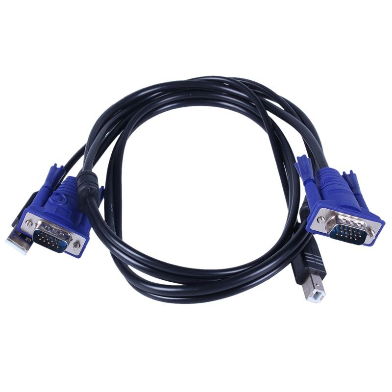 4 Port USB 2.0 KVM Switch Box + 4 KVM Cables Keyboard Monitor VGA SVGA PC Laptop