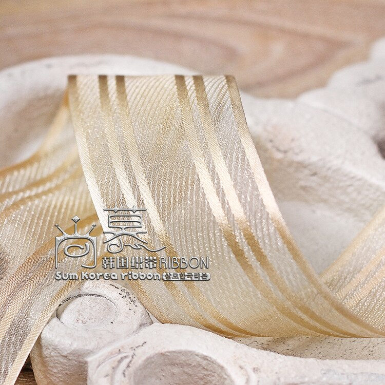 100yards 25mm 38mm satijnen strepen organza pure lint voor meisje haar boog accessoires wedding party decoratie handwerk levert: nude / 38mm