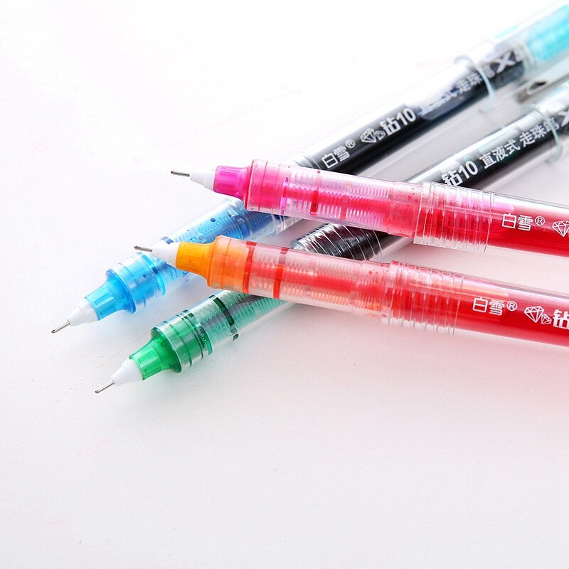 1 Pcs Gerade Flüssigkeit Nadel Typ Farbe Stift Wasser Gel Stifte Kunststoff Kugelschreiber Schule Schreibwaren