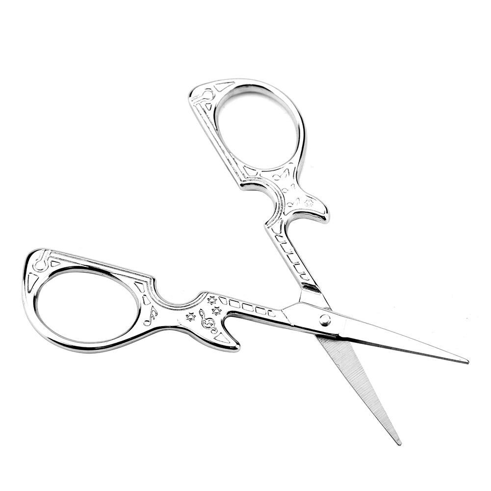 1pcs DIY Fashionable Guitar Shape Antique Sewing Shears Art Work Embroidery Scissor: Silver