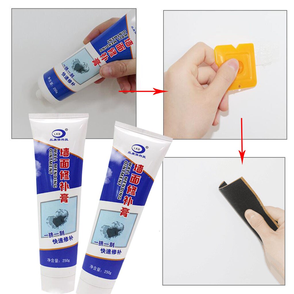 Pasta de reparación de pared Magic White Latex Paint Wall repair Cream agujero de hogar desaparece a prueba de agua 250g
