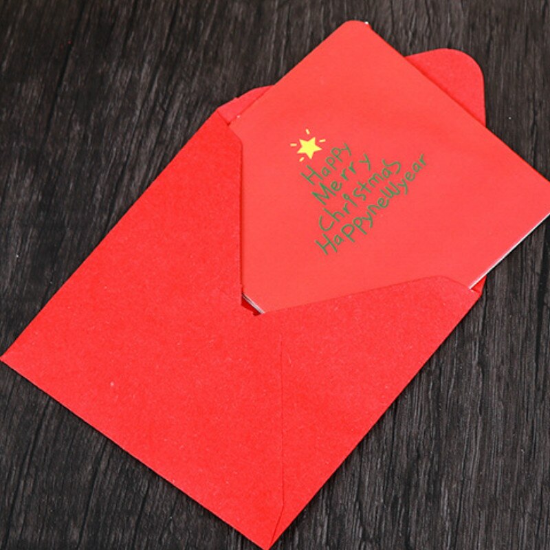 24/5 PCS bricolage noël merci cartes cartes de voeux avec enveloppe Mini noël carte postale décoration de noël