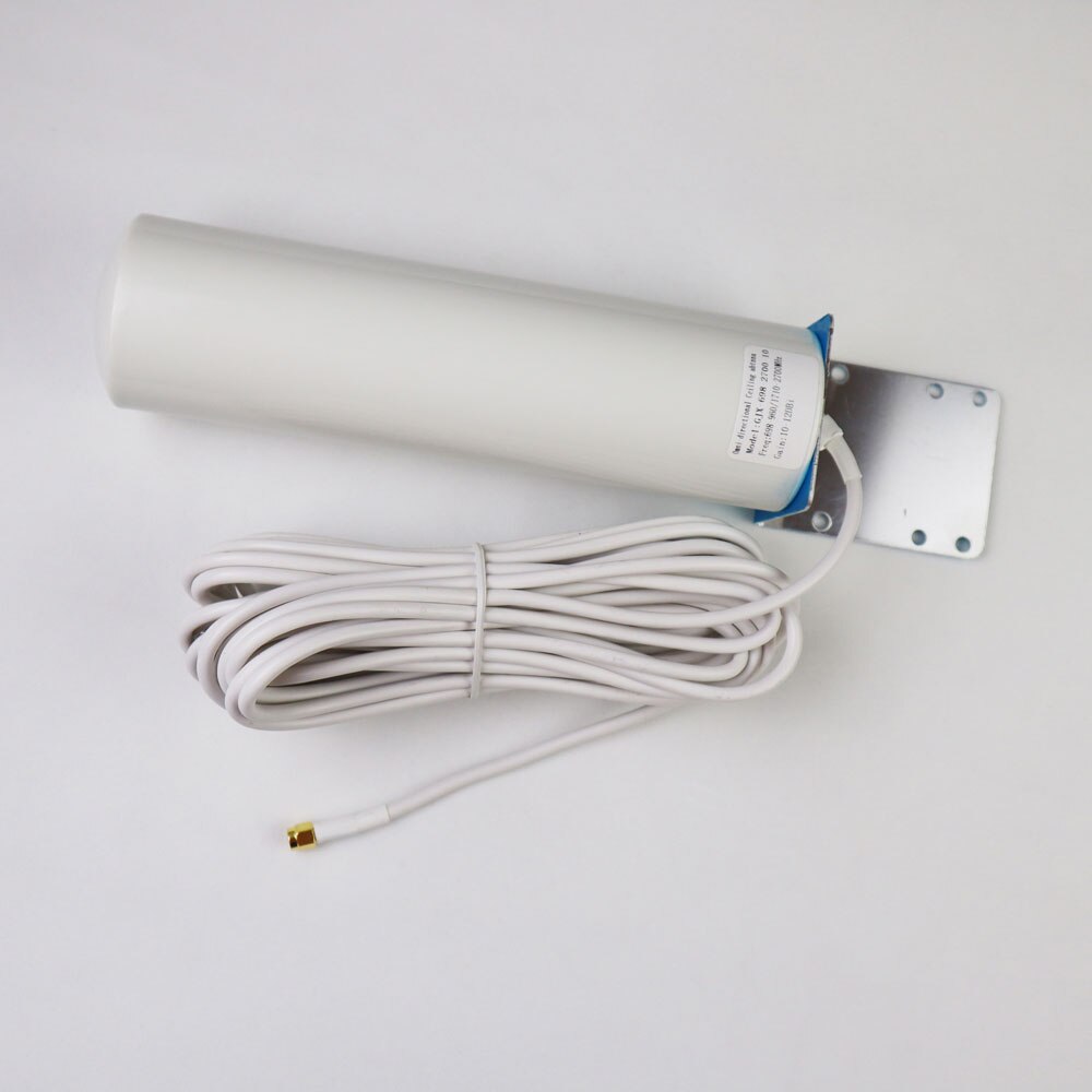 ZQTMAX 12dBi 2g 3g 4g Antenna For DCS CDMA GSM Booster UMTS WCDMA LTE data cellular repeater N FeMale: SMA with 10m